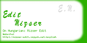 edit mizser business card